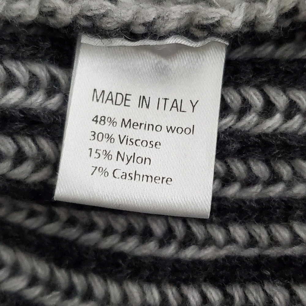Bartolini Cashmere Wool Blend Cardigan Size L Made in Italy Open Front Sweater - Picture 9 of 12